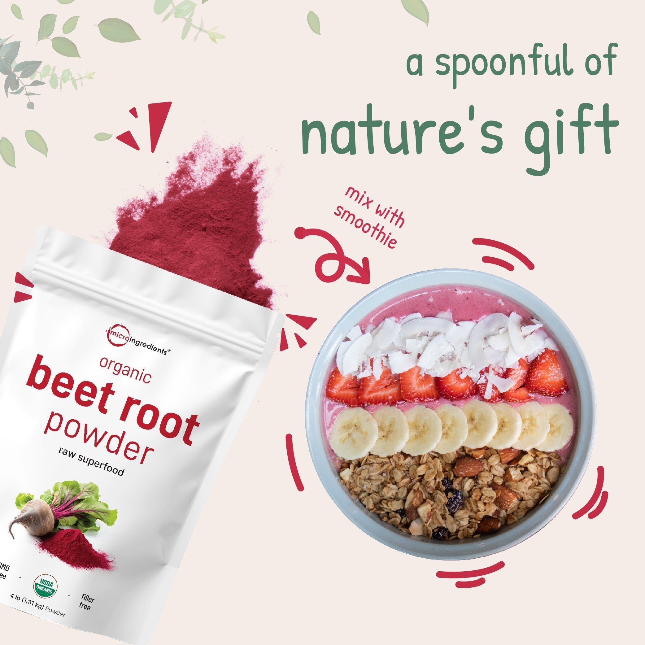 Micro Ingredients Organic Beet Root Powder-4lb