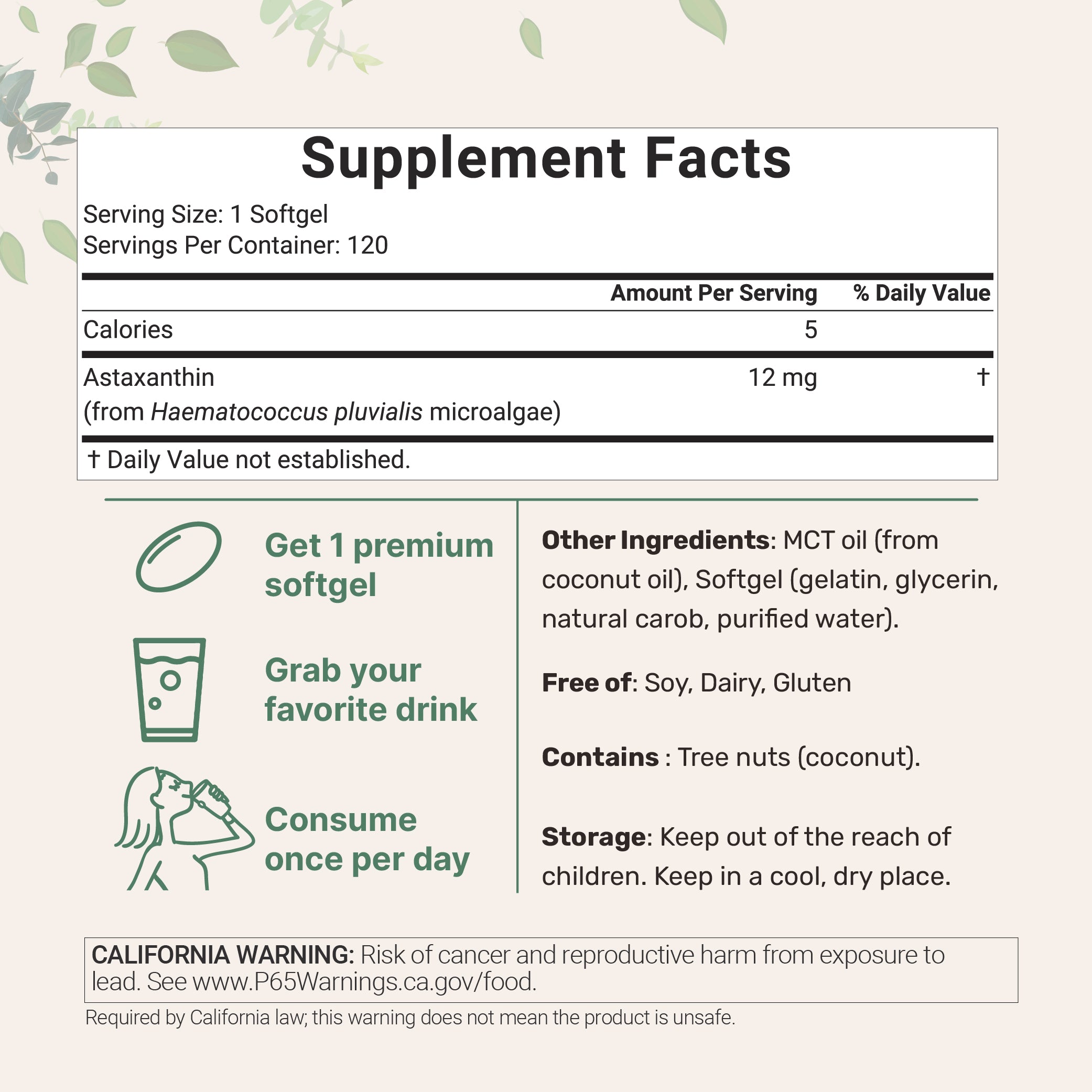 Micro Ingredients Astaxanthin 12mg