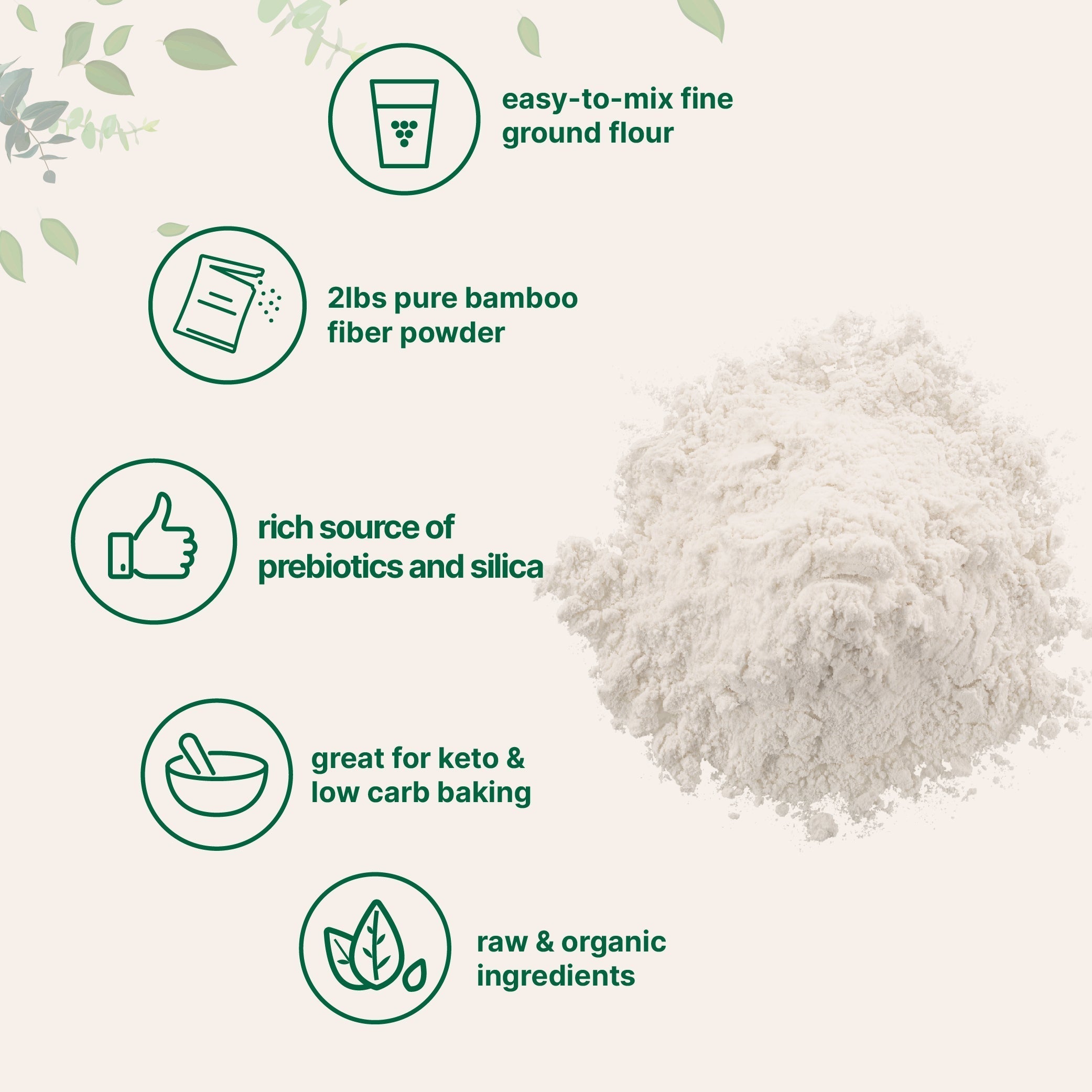 Micro Ingredients Organic Bamboo Fiber Powder, 2lbs