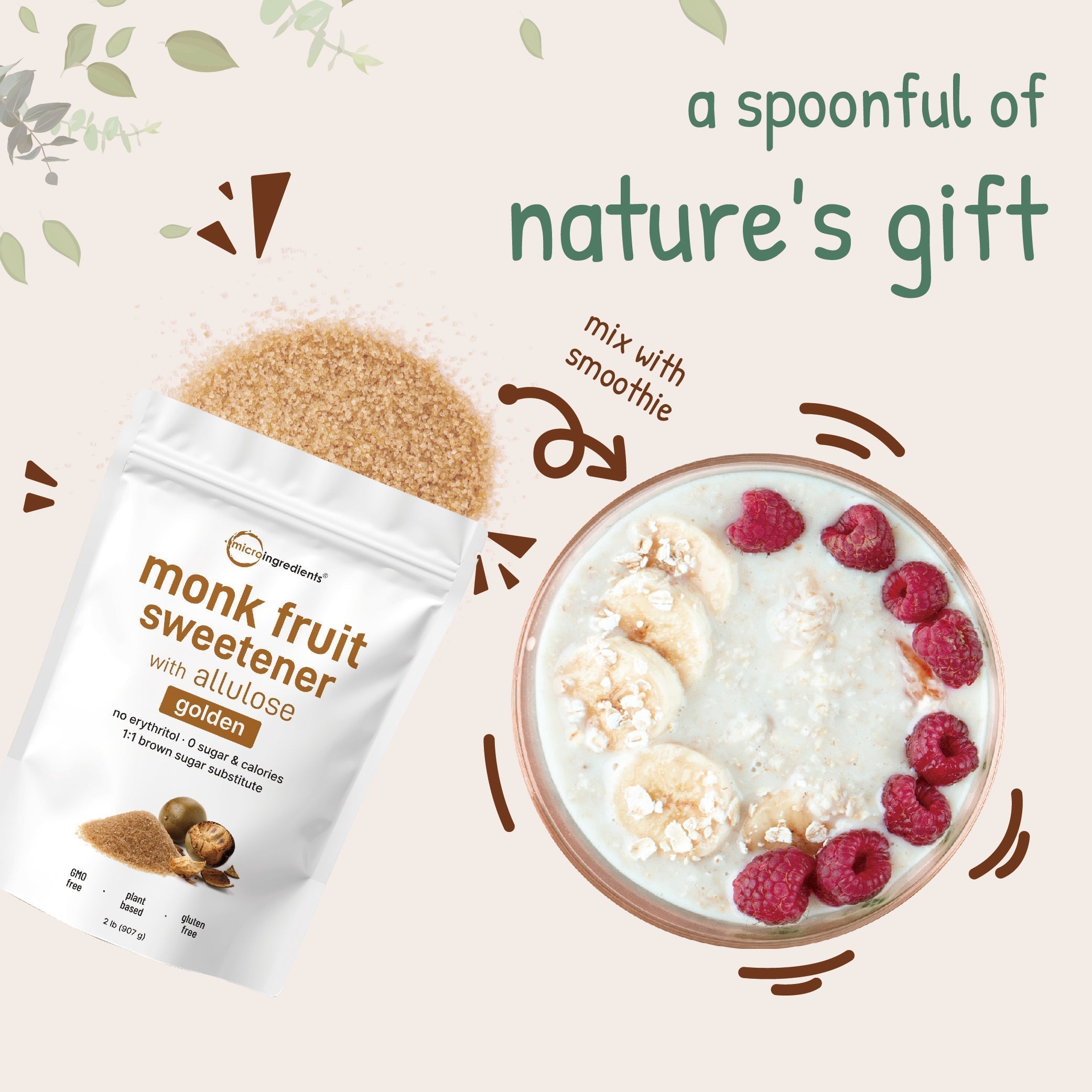 Micro Ingredients Golden Monk Fruit with Allulose Sweetener