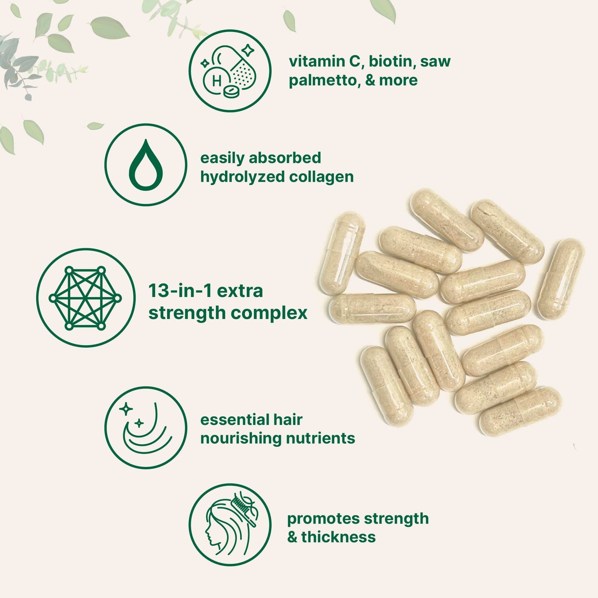 Micro Ingredients Hair Vitamins Complex, 120 Capsules