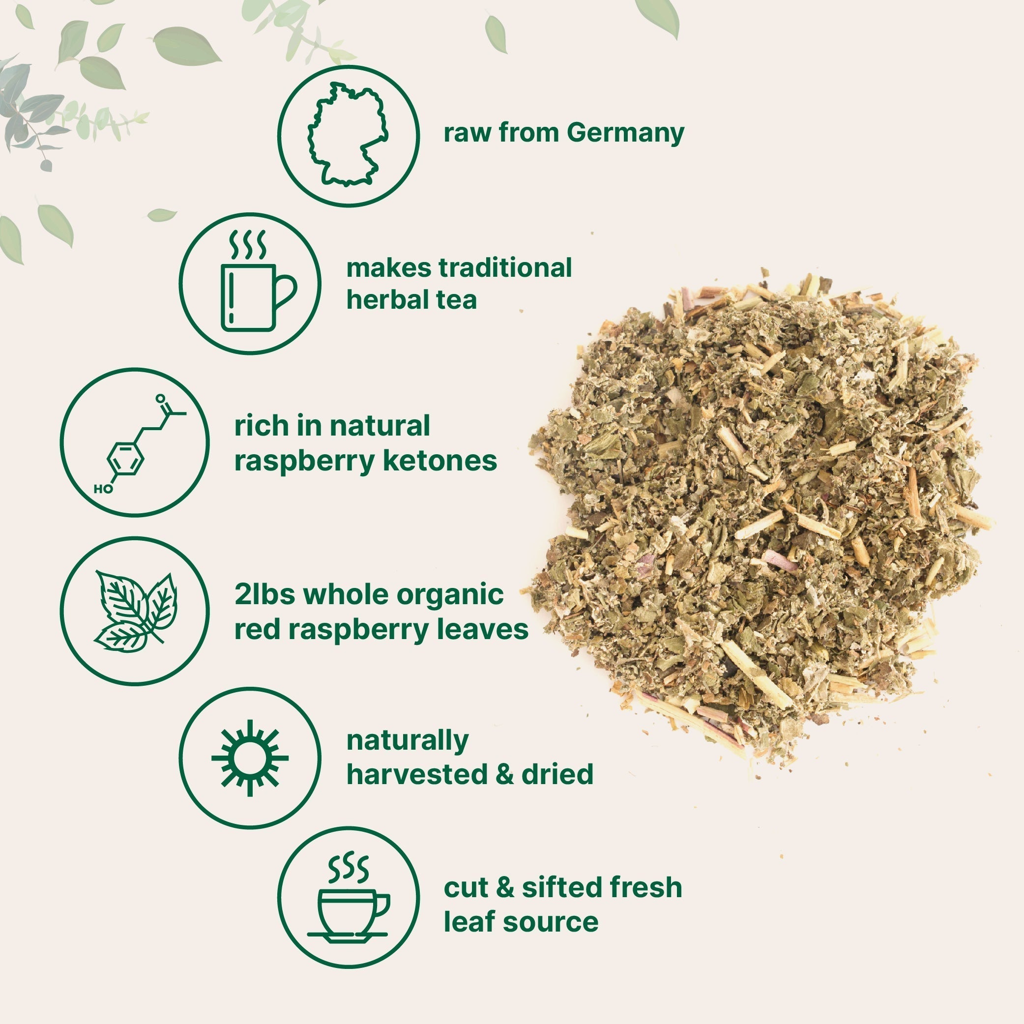 Micro Ingredients Organic Dried Red Raspberry Leaf Tea
