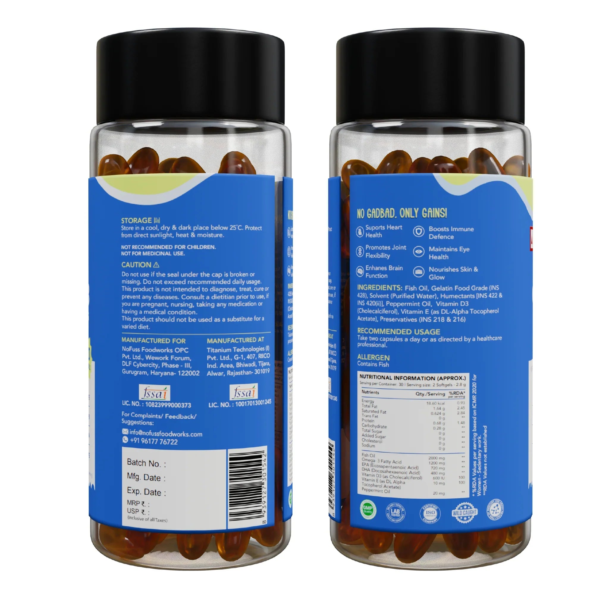 NoFuss Omega 3 Capsules